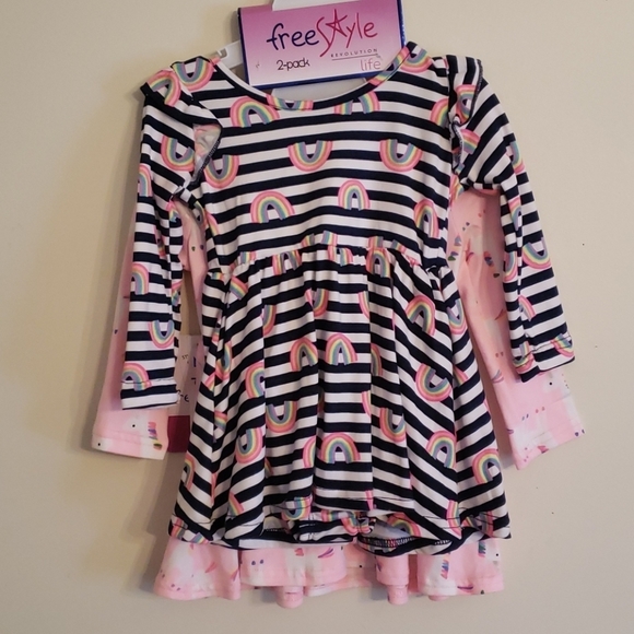 12 MO babygirl 2-Pack Long Sleeved Dresses - Picture 4 of 10